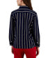 Фото #2 товара Women's Collared Dobby Striped Shirt