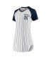 ფოტო #3 პროდუქტის Women's White New York Yankees Vigor Pinstripe Nightshirt
