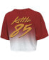 Women's Threads George Kittle Scarlet, White San Francisco 49ers Drip-Dye Player Name and Number Tri-Blend Crop T-shirt