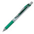 Pentel EnerGel Xm - Retractable gel pen - Green - Green,Silver - Plastic,Rubber - Round - 0.35 mm