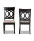 Lucie Modern and Contemporary Fabric Upholstered 2 Piece Dining Chair Set Set