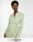 COLLUSION slim blazer in green