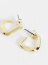 Pieces exclusive 18k plated geometric hoops in gold Золотистый - фото #7