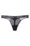Natori 185277 Womens Embroidery Lace Thong Underwear Black / Ivory Size X-Small