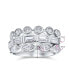 ფოტო #4 პროდუქტის 3 Set Geometric Cubic Zirconia Baguette Marquise Round CZ Stackable Band Ring Set For Women .925 Sterling Silver