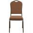 Фото #3 товара Hercules Series Crown Back Stacking Banquet Chair In Coffee Fabric - Gold Vein Frame
