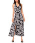 Women's Sleeveless Printed Halter Maxi Dress