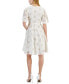 Women's Floral Embroidered Eyelet Fit & Flare Dress