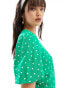 Nobody's Child Tallulah midi dress in green spot