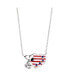 ფოტო #1 პროდუქტის Silver Plated "Snoopy" Americana Heart Pendant Necklace, 16"+2" for Unwritten