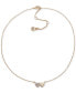 ფოტო #1 პროდუქტის Gold-Tone Pavé Crystal Double Heart Pendant Necklace, 16" + 3" extender