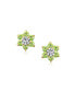 ფოტო #2 პროდუქტის Tiny Lime Green CZ Flower Stud Earrings For Women For Teen Cubic Zirconia Simulated Peridot 14K Real Gold Screw back