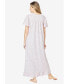 Фото #2 товара Plus Size Long Floral Print Cotton Gown