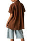 ფოტო #2 პროდუქტის Women's Float Away Cotton Pleated Shirt