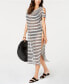 Фото #1 товара Calvin Klein Women's 263638 Striped Cold-Shoulder Cover-Up Swimsuit Size L/XL