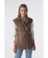 ფოტო #1 პროდუქტის Women's Genuine Leather Belted Waistcoat, Mocha Brown