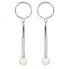 Elegant earrings with zircons and pearl SC440