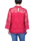 ფოტო #2 პროდუქტის Women's 3/4 Sleeve Lace Blouse