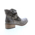 Bed Stu Heather F378101 Womens Gray Leather Hook & Loop Casual Dress Boots