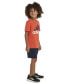 ფოტო #3 პროდუქტის Toddler & Little Boys 2-Pc. Logo Graphic T-Shirt & French Terry Cargo Shorts Set