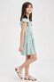 Kız Çocuk Çiçek Desenli Kolsuz Elbise T2588A621SP