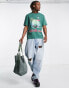 Coney Island Picnic mind open t-shirt in washed green with graphic print