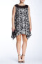 Фото #1 товара Want & Need Black/ Ivory Lace Insert Printed Dress (Plus Size) Sz 2X