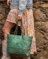 ფოტო #31 პროდუქტის Women's Genuine Leather Prism Tote Bag