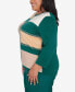 Plus Size Emerald Isle Women's Colorblock Gold Trim Sweater