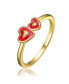 Фото #1 товара Kid s 14K Gold Plated Double Heart Kids Stack Ring