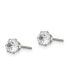 Stainless Steel Polished Round CZ Stud Earrings