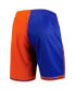 Men's Blue and Orange New York Knicks Hardwood Classics 1996 Split Swingman Shorts