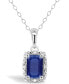 Фото #1 товара Macy's sapphire (5/8 ct. t.w.) and Diamond Accent Pendant Necklace in Sterling Silver (Also Available in Emerald)