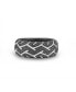 ფოტო #1 პროდუქტის American Muscle Design Tire Tread Rhodium Sterling Silver Black Diamond Ring