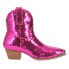 Фото #1 товара Dingo Bling Thing Sequin Snip Toe Cowboy Booties Womens Pink Casual Boots DI180-
