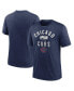 Фото #2 товара Men's Heather Navy Chicago Cubs 2022 Field of Dreams Lockup Tri-Blend T-shirt