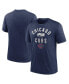 ფოტო #2 პროდუქტის Men's Heather Navy Chicago Cubs 2022 Field of Dreams Lockup Tri-Blend T-shirt