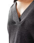 River Island v neck t-shirt in dark grey