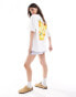 ASOS DESIGN oversized t-shirt with painted citrus fruit graphic in lemon