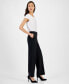 Tab-Waist, Straight-Fit Modern Dress Pants