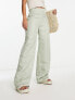 & Other Stories linen blend tailored trousers in pastel green