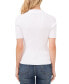 ფოტო #2 პროდუქტის Women's Short-Sleeve Rib-Knit Polo Sweater