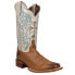 Фото #4 товара Justin Boots Silky Tan Embroidery Square Toe Cowboy Womens Brown Casual Boots R