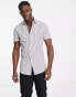 ASOS DESIGN skinny stripe shirt in white/black