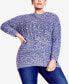 ფოტო #1 პროდუქტის Plus Size Charli Cable Round Neck Sweater