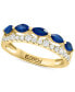 ფოტო #1 პროდუქტის EFFY® Sapphire (3/4 ct. t.w.) & Diamond (1/3 ct. t.w.) Double Row Ring in 14k Gold