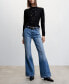 Фото #2 товара Women's High-Waist Wideleg with Seams Jeans