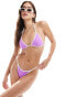 Фото #1 товара ASOS DESIGN contrast binding triangle bikini top in bright pink