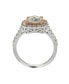 ფოტო #3 პროდუქტის Suzy Levian Sterling Silver White & Pink Cubic Zirconia Engagement Ring