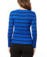 Фото #2 товара Women's Scoop Neck Ribbed Striped Sweater, Regular & Petites